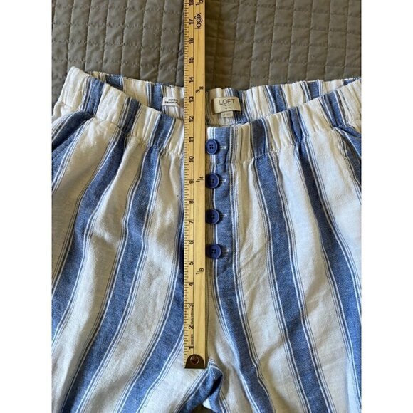 Loft Outlet Linen Blend Pants Sz Large Petite Pull On Lagenlook Boho Elastic Wai - Picture 8 of 8